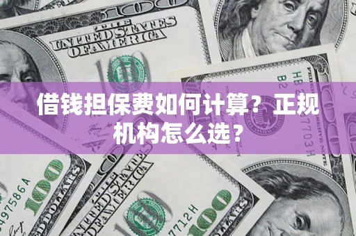 北京借钱担保费如何计算？正规机构怎么选？